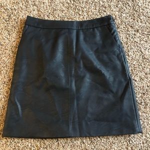 Topshop navy leather skirt